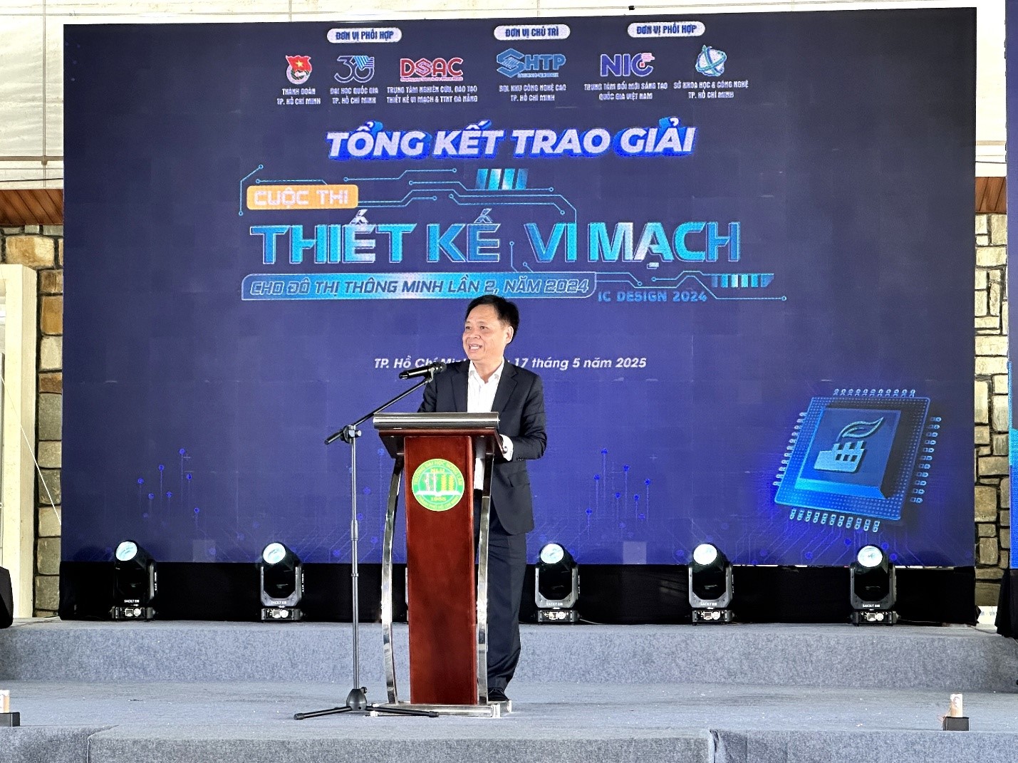 PGS.TS. Lê Quốc Cường, Phó Trưởng ban Ban Quản lý Khu Công nghệ cao phát biểu tại Lễ Trao giải